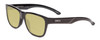 Profile View of Smith Optics Lowdown Slim 2 Designer Polarized Reading Sunglasses with Custom Cut Powered Sun Flower Yellow Lenses in Gloss Black Unisex Classic Full Rim Acetate 53 mm