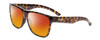 Profile View of Smith Optics Lowdown Xl 2 Designer Polarized Sunglasses with Custom Cut Red Mirror Lenses in Vintage Tortoise Havana Brown Gold Unisex Classic Full Rim Acetate 60 mm