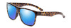 Profile View of Smith Optics Lowdown Xl 2 Designer Polarized Sunglasses with Custom Cut Blue Mirror Lenses in Vintage Tortoise Havana Brown Gold Unisex Classic Full Rim Acetate 60 mm