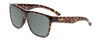 Profile View of Smith Optics Lowdown Xl 2 Designer Polarized Sunglasses with Custom Cut Smoke Grey Lenses in Vintage Tortoise Havana Brown Gold Unisex Classic Full Rim Acetate 60 mm