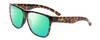 Profile View of Smith Optics Lowdown Xl 2 Designer Polarized Reading Sunglasses with Custom Cut Powered Green Mirror Lenses in Vintage Tortoise Havana Brown Gold Unisex Classic Full Rim Acetate 60 mm