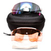 Top View of Smith Ruckus Wrap Sunglasses in White Black/Chromapop Violet Purple Mirror 99 mm