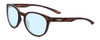 Profile View of Smith Optics Eastbank Designer Blue Light Blocking Eyeglasses in Matte Tortoise Havana Brown Gold Unisex Round Full Rim Acetate 52 mm