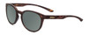 Profile View of Smith Optics Eastbank Designer Polarized Sunglasses with Custom Cut Smoke Grey Lenses in Matte Tortoise Havana Brown Gold Unisex Round Full Rim Acetate 52 mm