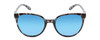 Front View of Smith Cheetah Ladies Cateye Sunglasses Sky Tortoise/CP Polarize Blue Mirror 54mm