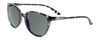 Profile View of Smith Optics Cheetah Designer Polarized Sunglasses with Custom Cut Smoke Grey Lenses in Sky Tortoise Havana Marble Brown Ladies Cateye Full Rim Acetate 54 mm