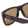 Close Up View of Smith Lowdown 2 Square Sunglasses Matte Black/Chromapop Polarize Grey Green 55mm