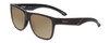 Profile View of Smith Optics Lowdown 2 Designer Polarized Sunglasses with Custom Cut Amber Brown Lenses in Matte Black Unisex Square Full Rim Acetate 55 mm