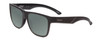 Profile View of Smith Optics Lowdown 2 Designer Polarized Reading Sunglasses with Custom Cut Powered Smoke Grey Lenses in Matte Black Unisex Square Full Rim Acetate 55 mm