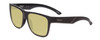 Profile View of Smith Optics Lowdown 2 Designer Polarized Reading Sunglasses with Custom Cut Powered Sun Flower Yellow Lenses in Matte Black Unisex Square Full Rim Acetate 55 mm