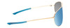 Side View of Smith Serpico 2 Aviator Sunglasses in Gold/Chromapop Polarized Blue Mirror 65 mm