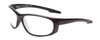 Profile View of Smith Optics Chamber Designer Reading Eye Glasses in Matte Black Unisex Wrap Full Rim Acetate 65 mm