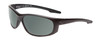 Profile View of Smith Optics Chamber Designer Polarized Sunglasses with Custom Cut Smoke Grey Lenses in Matte Black Unisex Wrap Full Rim Acetate 65 mm