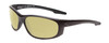 Profile View of Smith Optics Chamber Designer Polarized Reading Sunglasses with Custom Cut Powered Sun Flower Yellow Lenses in Matte Black Unisex Wrap Full Rim Acetate 65 mm
