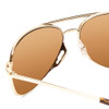 Close Up View of Smith Serpico Slim 2 Unisex Aviator Sunglasses Gold Tortoise/Polarize Brown 60mm