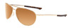 Profile View of Smith Serpico Slim 2 Unisex Aviator Sunglasses Gold Tortoise/Polarize Brown 60mm