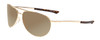 Profile View of Smith Optics Serpico Slim 2 Designer Polarized Sunglasses with Custom Cut Amber Brown Lenses in Gold Tortoise Unisex Aviator Full Rim Metal 60 mm