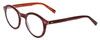 Profile View of John Varvatos V519 Designer Bi-Focal Prescription Rx Eyeglasses in Crystal Red Horn Marble Unisex Round Full Rim Acetate 47 mm