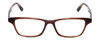 Front View of Jones NY J230 Ladies Square Designer Reading Glasses Brown Alligator Print 48 mm