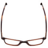 Top View of Jones New York J230 Designer Single Vision Prescription Rx Eyeglasses in Brown Alligator Skin Print Ladies Square Full Rim Acetate 48 mm
