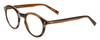 Profile View of John Varvatos V519 Designer Single Vision Prescription Rx Eyeglasses in Olive Green Brown Horn Marble Unisex Round Full Rim Acetate 47 mm