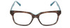 Front View of Jones New York J753 Designer Bi-Focal Prescription Rx Eyeglasses in Brown Marble Crystal Azure Blue Unisex Square Full Rim Acetate 52 mm