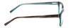 Side View of Jones New York J753 Designer Progressive Lens Blue Light Blocking Eyeglasses in Brown Marble Crystal Azure Blue Unisex Square Full Rim Acetate 52 mm