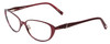 Profile View of Jones New York J475 Ladies Cateye Designer Reading Glasses in Burgundy Red 53 mm