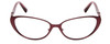 Front View of Jones New York J475 Designer Progressive Lens Prescription Rx Eyeglasses in Burgundy Red Ladies Cateye Full Rim Metal 53 mm