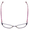 Top View of Lucky Brand D100 Ladies Designer Reading Glasses in Purple Cheetah Lavender 52mm