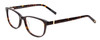 Profile View of Jones New York J759 Designer Progressive Lens Blue Light Blocking Eyeglasses in Tortoise Havana Brown Gold Unisex Classic Full Rim Acetate 52 mm with Blue Light Zone functionality illustration laid over the lens