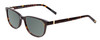 Profile View of Jones New York J759 Designer Polarized Sunglasses with Custom Cut Smoke Grey Lenses in Tortoise Havana Brown Gold Unisex Classic Full Rim Acetate 52 mm