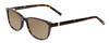 Profile View of Jones New York J759 Designer Polarized Reading Sunglasses with Custom Cut Powered Amber Brown Lenses in Tortoise Havana Brown Gold Unisex Classic Full Rim Acetate 52 mm