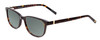 Profile View of Jones New York J759 Designer Polarized Reading Sunglasses with Custom Cut Powered Smoke Grey Lenses in Tortoise Havana Brown Gold Unisex Classic Full Rim Acetate 52 mm