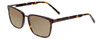 Profile View of Jones New York J529 Designer Polarized Reading Sunglasses with Custom Cut Powered Amber Brown Lenses in Tortoise Havana Brown Gold Unisex Square Full Rim Metal 53 mm