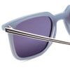 Close Up View of John Varvatos V521 Unisex Square Sunglasses Storm Crystal Blue & Grey Smoke 52mm