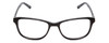 Front View of Jones New York J759 Designer Reading Eye Glasses with Custom Cut Powered Lenses in Gloss Black Unisex Classic Full Rim Acetate 52 mm