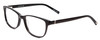 Profile View of Jones New York J759 Designer Progressive Lens Blue Light Blocking Eyeglasses in Gloss Black Unisex Classic Full Rim Acetate 52 mm