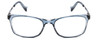 Front View of Lucky Brand D714 Designer Reading Eye Glasses with Custom Cut Powered Lenses in Crystal Blue Unisex Oval Full Rim Acetate 48 mm