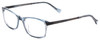 Profile View of Lucky Brand D714 Designer Progressive Lens Blue Light Blocking Eyeglasses in Crystal Blue Unisex Oval Full Rim Acetate 48 mm