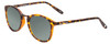 Profile View of Lucky Brand INDIO Designer Polarized Reading Sunglasses with Custom Cut Powered Smoke Grey Lenses in Matte Tortoise Havana Brown Gold Unisex Round Full Rim Acetate 50 mm