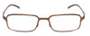 Front View of Porsche P8185-D Unisex Rectangle Designer Reading Glasses Bronze Titanium 52 mm