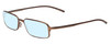 Profile View of Porsche Designs P8185-D Designer Blue Light Blocking Eyeglasses in Bronze Titanium Unisex Rectangle Full Rim Titanium 52 mm