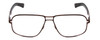 Front View of Porsche Designs P8193-A Unisex Oval Designer Reading Glasses Titanium Brown 58mm