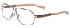 Profile View of Porsche Designs P8193-B Designer Reading Eye Glasses with Custom Cut Powered Lenses in Titanium Grey Unisex Oval Full Rim Titanium 58 mm