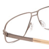 Close Up View of Porsche Designs P8193-B Designer Reading Eye Glasses with Custom Cut Powered Lenses in Titanium Grey Unisex Oval Full Rim Titanium 58 mm