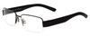Profile View of Porsche Designs P8203-B Unisex Semi-Rimless Designer Reading Glasses Black 54 mm