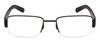 Front View of Porsche Designs P8203-B Designer Progressive Lens Prescription Rx Eyeglasses in Matte Black Unisex Rectangle Semi-Rimless Titanium 54 mm