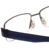 Close Up View of Porsche P8203-C Unisex Semi-Rimless Designer Reading Glasses Titanium Blue 54 mm
