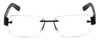 Front View of Porsche Designs P8206-B Unisex Rimless Designer Reading Glasses Matte Black 53mm
